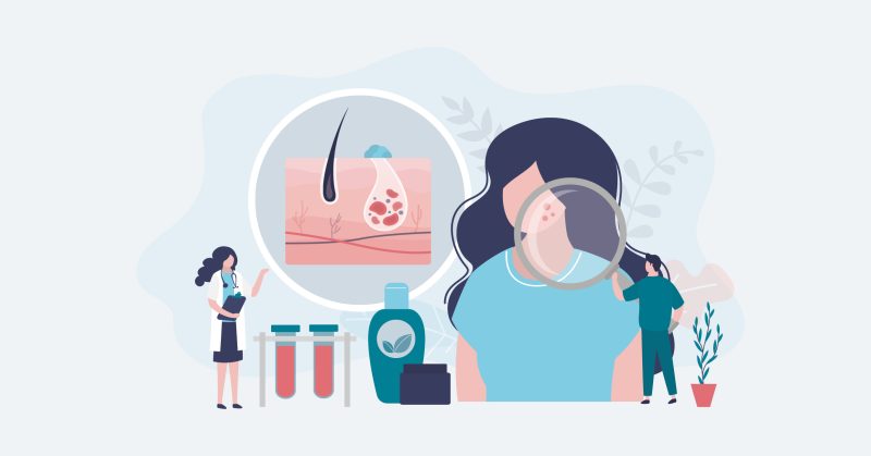 Illustration von einem Labor und Creme